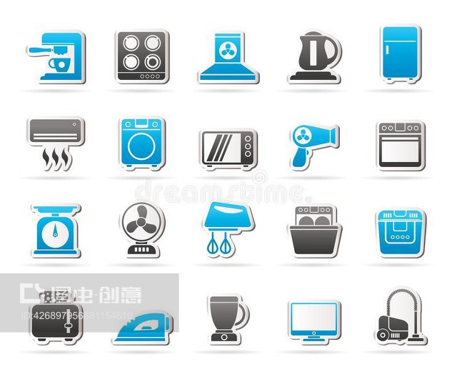 家用電器和電子產(chǎn)品圖標(biāo)Household appliances and electronics icons